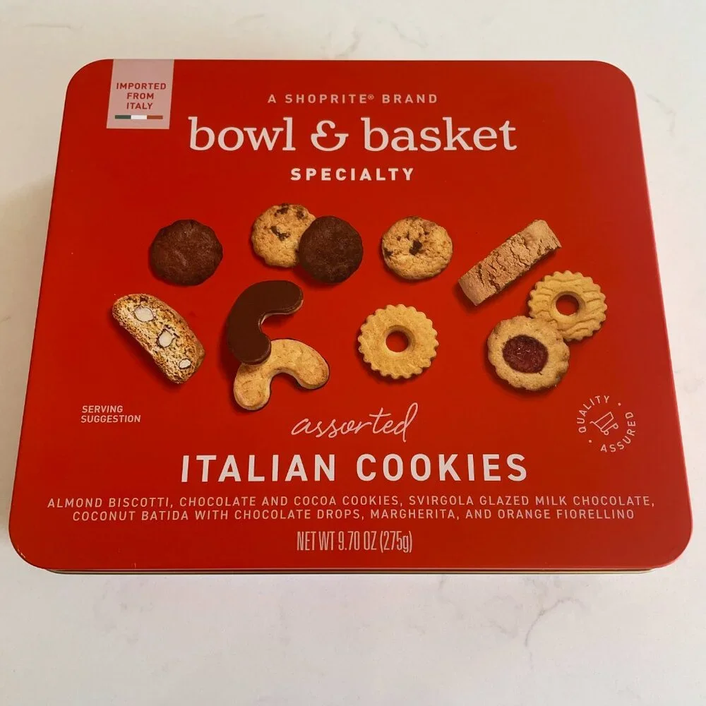 Empty Large Italian Cookie Candy Tin Rectangular Shape